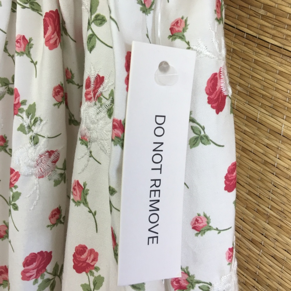 FOR LOVE & LEMONS NWT JACKSON COTTON EMBROIDERED MINI DRESS IN FLORAL PRINT S - Picture 12 of 16